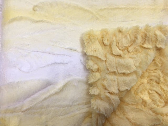 Luxe Cuddle Angora Banana on Luxe Cuddle Demi Rose in Banana