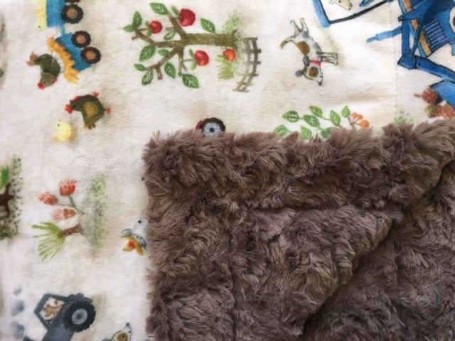 Funny Farm Digital Cuddle in Beige on Luxe Cuddle Marble Cocoa