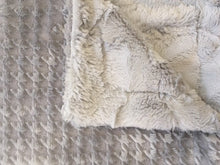 Load image into Gallery viewer, Embossed Houndstooth in Silver on Luxe Cuddle Hide in Silver