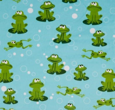 Blanket: Spoonflower Froggy in Kiwi on Luxe Cuddle Kelly Hide