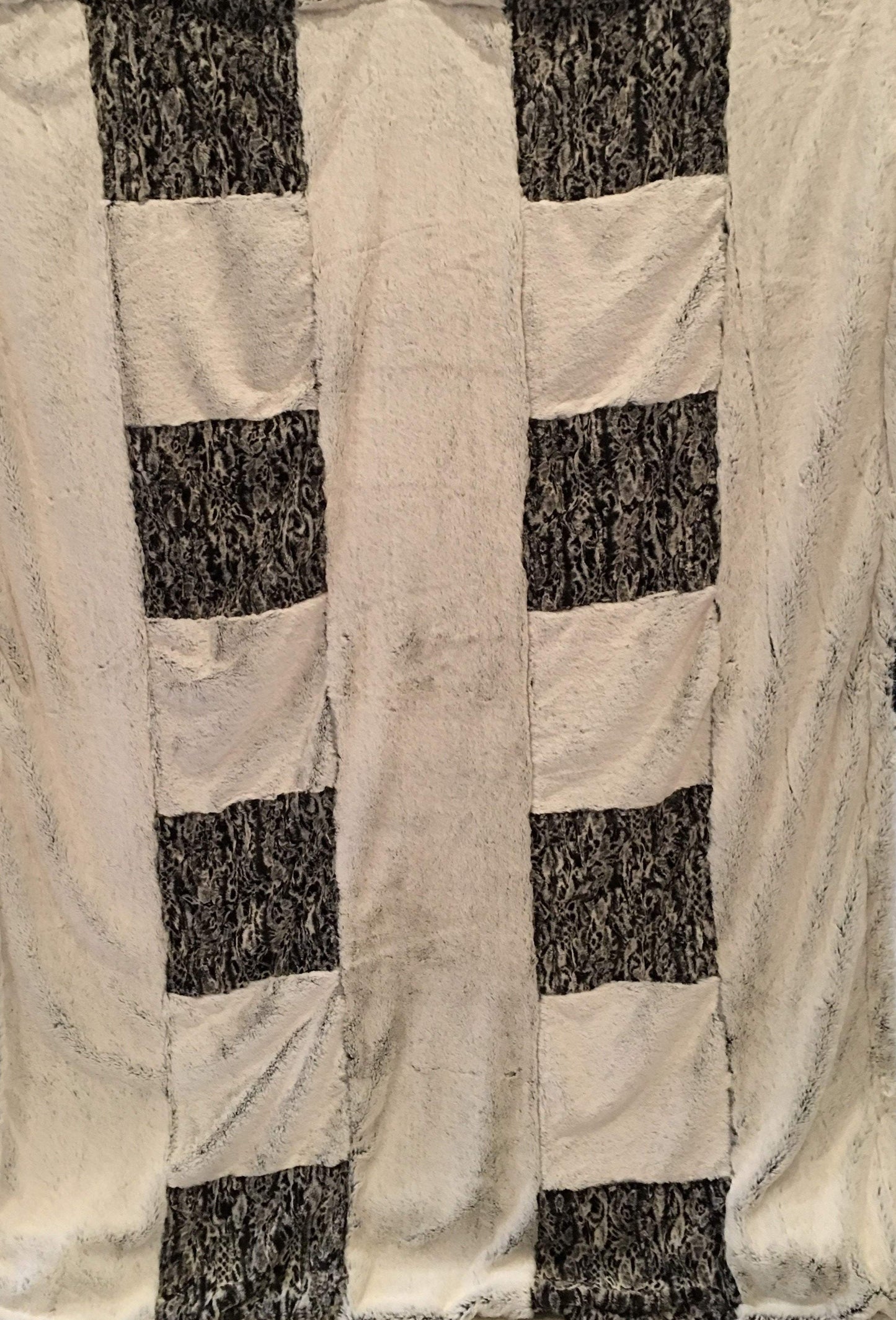Signature Blanket: Black Frost and Spot Leopard on Caviar Hide Minky