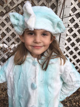 Load image into Gallery viewer, Girls Minky Coat: Saltwater Angora Outerwear Set (Includes Coat, Hat, and Fashion Mask)