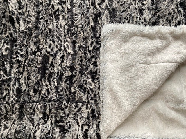Blanket: Spot Leopard Snuggle Black on Luxe Cuddle Frost in Black