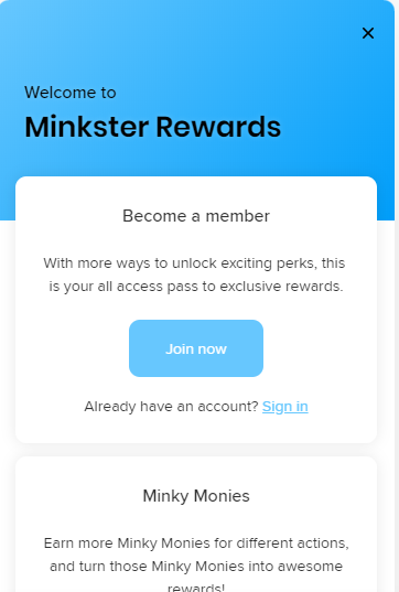 Minksters Monies - Customer Loyalty Program