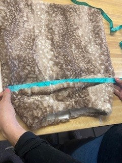 Custom Minky Order: Skirt & Headband in Capuccino Fawn Hide