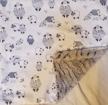 Load image into Gallery viewer, Alpha Sheep on Frosted Zebra Gray (Small Size Shown)