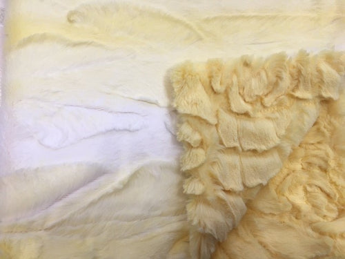 Luxe Cuddle Angora Banana on Luxe Cuddle Demi Rose in Banana