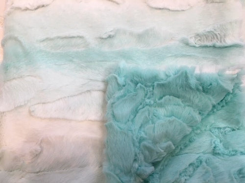 Luxe Cuddle Angora Saltwater on Luxe Cuddle Demi Rose in Aruba