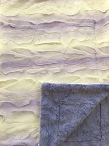 Luxe Cuddle Angora Lavender White on Luxe Cuddle Marble Iris