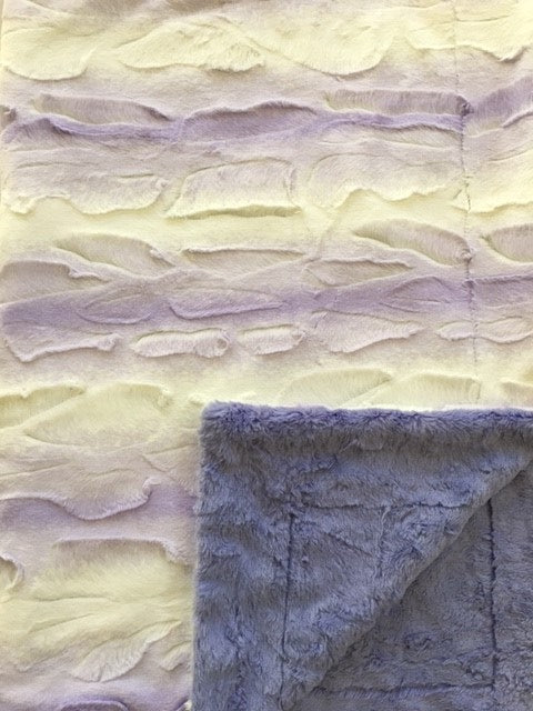 Luxe Cuddle Angora Lavender White on Luxe Cuddle Marble Iris