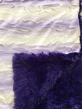 Load image into Gallery viewer, Luxe Cuddle Angora Lavender White on Luxe Cuddle Shaggy Viola