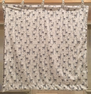 Baby Blanket with Michael Miller Alpaclettes in Stone on Frosted Zebra in Gray