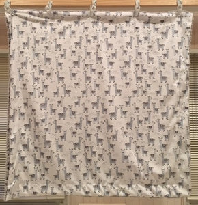 Baby Blanket with Michael Miller Alpaclettes in Stone on Frosted Zebra in Gray