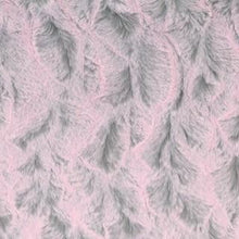 Load image into Gallery viewer, Strip Style Blanket: Alpacas in Stone Strip Throw on Luxe Cuddle Rosewater Hide