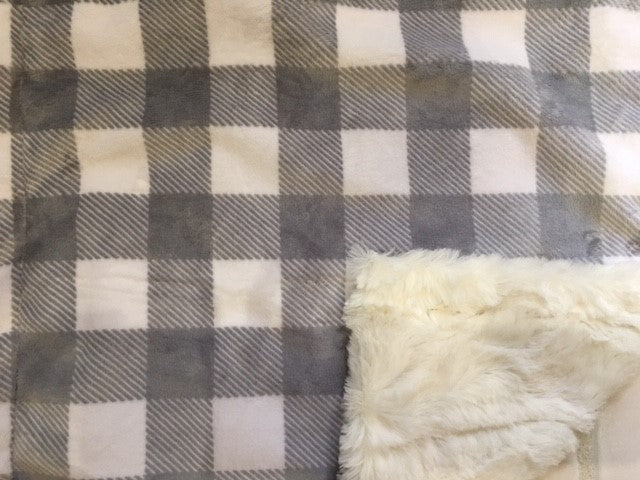Buffalo Check Cuddle Steel Snow on Stella in Cream