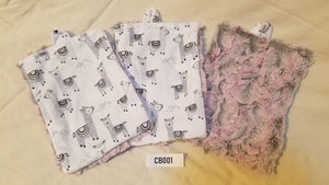 Blankies with Loops- Alpaclettes with Bella Tip Dye Pink