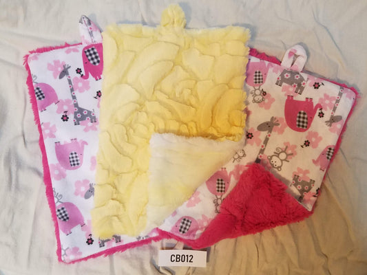Blankies with Loops- Jungle Dreams Fuchsia with Banana 