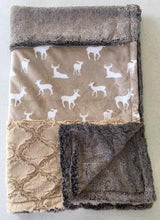 Load image into Gallery viewer, Luxe Cuddle Deer to Me in Sand Strip on Luxe Cuddle Lattice Sand