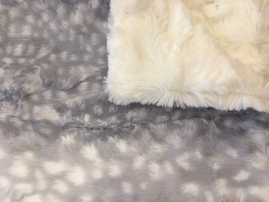 Luxe Cuddle Fawn in Silver on Stella Minky in Cream