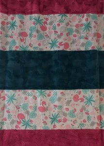 Cuddle Flamingo Strip with Carnation Hide on Luxe Cuddle Mallard Hide