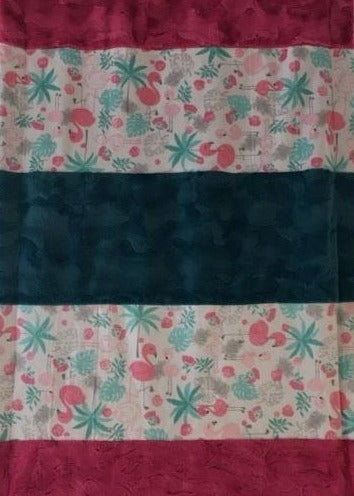 Cuddle Flamingo Strip with Carnation Hide on Luxe Cuddle Mallard Hide