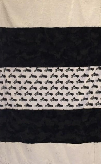 Luxe Cuddle Frost in Black, Caviar Hide, 2.5" Motorcycles Strip on Caviar Hide