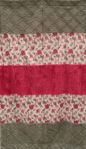 Jungle Dreams in Fuschia Strip on Luxe Cuddle Lattice in Silver