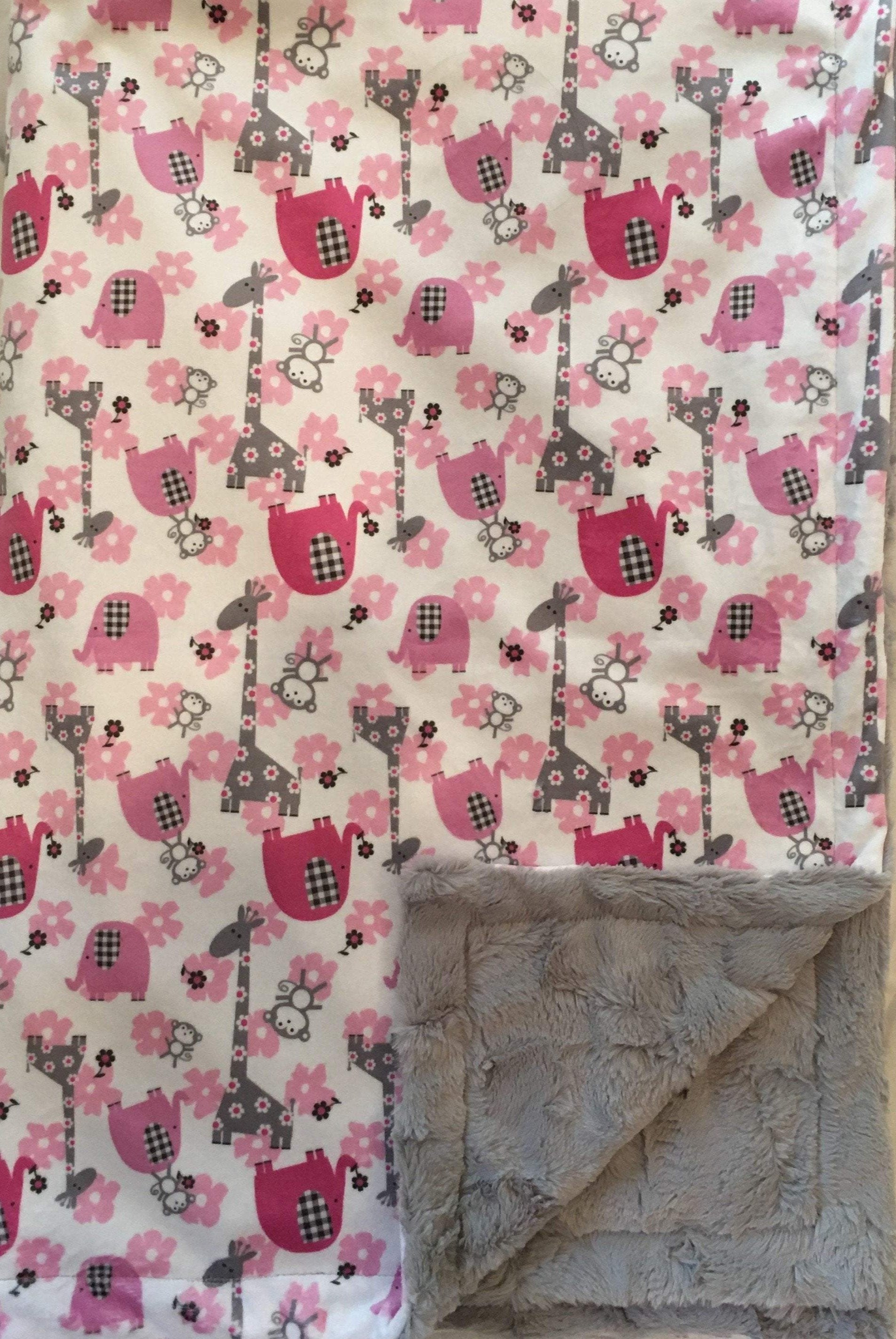 Jungle Dreams in Fuschia on Luxe Cuddle Silver Hide