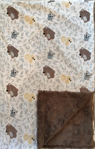Blanket: Friendly Forest Luxe on Marble Cocoa