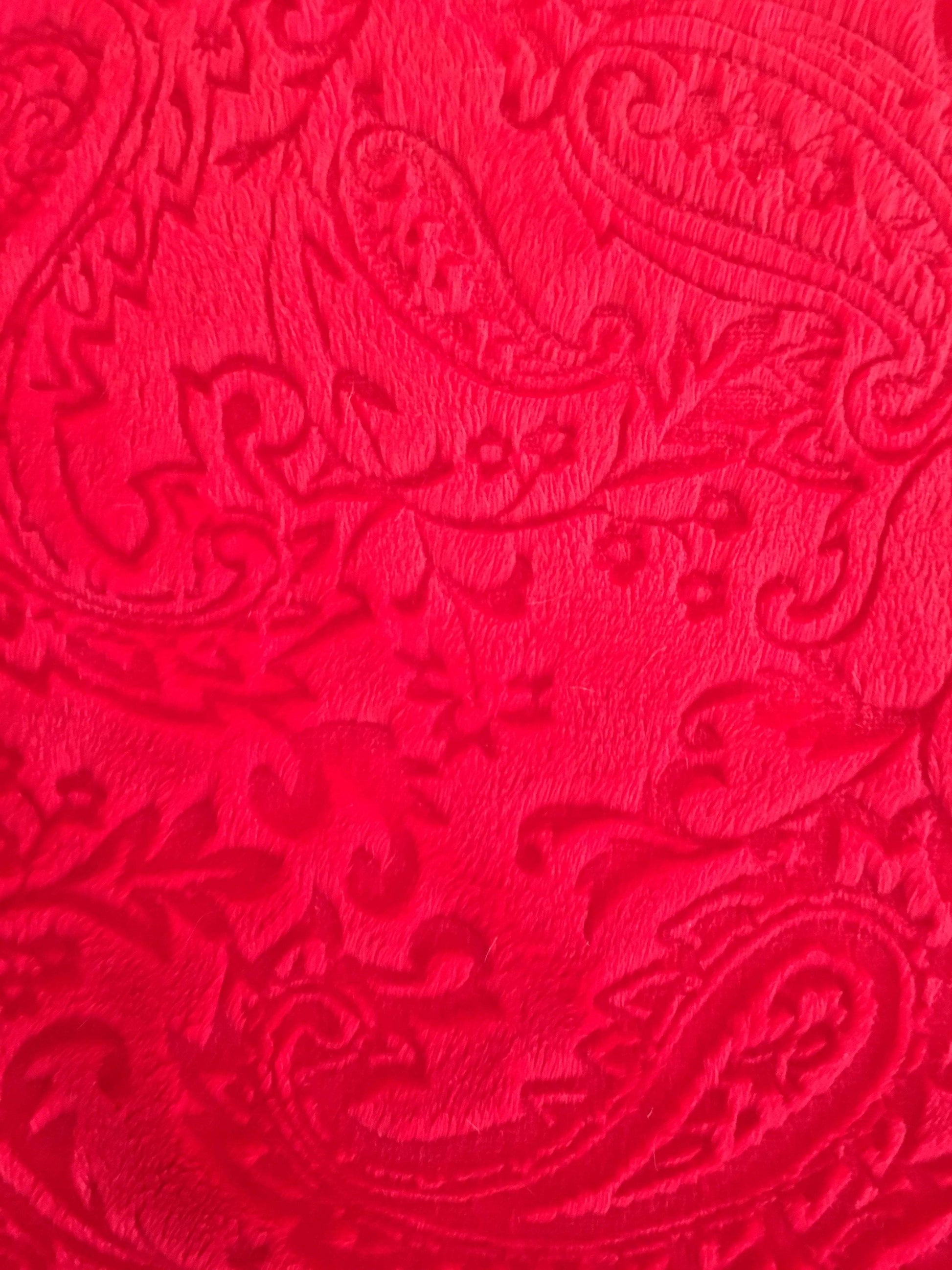 Embossed Paisley in Red