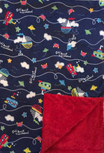 Load image into Gallery viewer, Sail Away in Navy on Embossed Red Paisley