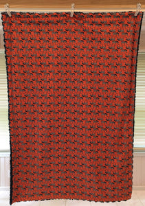 Orange Zig Zag Zebra on Luxe Cuddle Rose Navy