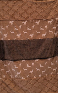 Luxe Cuddle Deer to Me in Sand Strip on Luxe Cuddle Lattice Sand