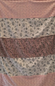 Alpha Sheep in Stone Strip on Luxe Cuddle Silver Lattice