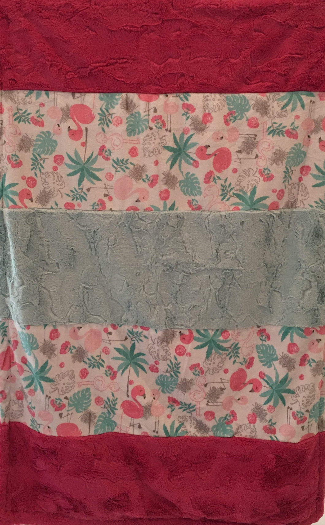 Cuddle Flamingo Strip on Luxe Cuddle Carnation Hide