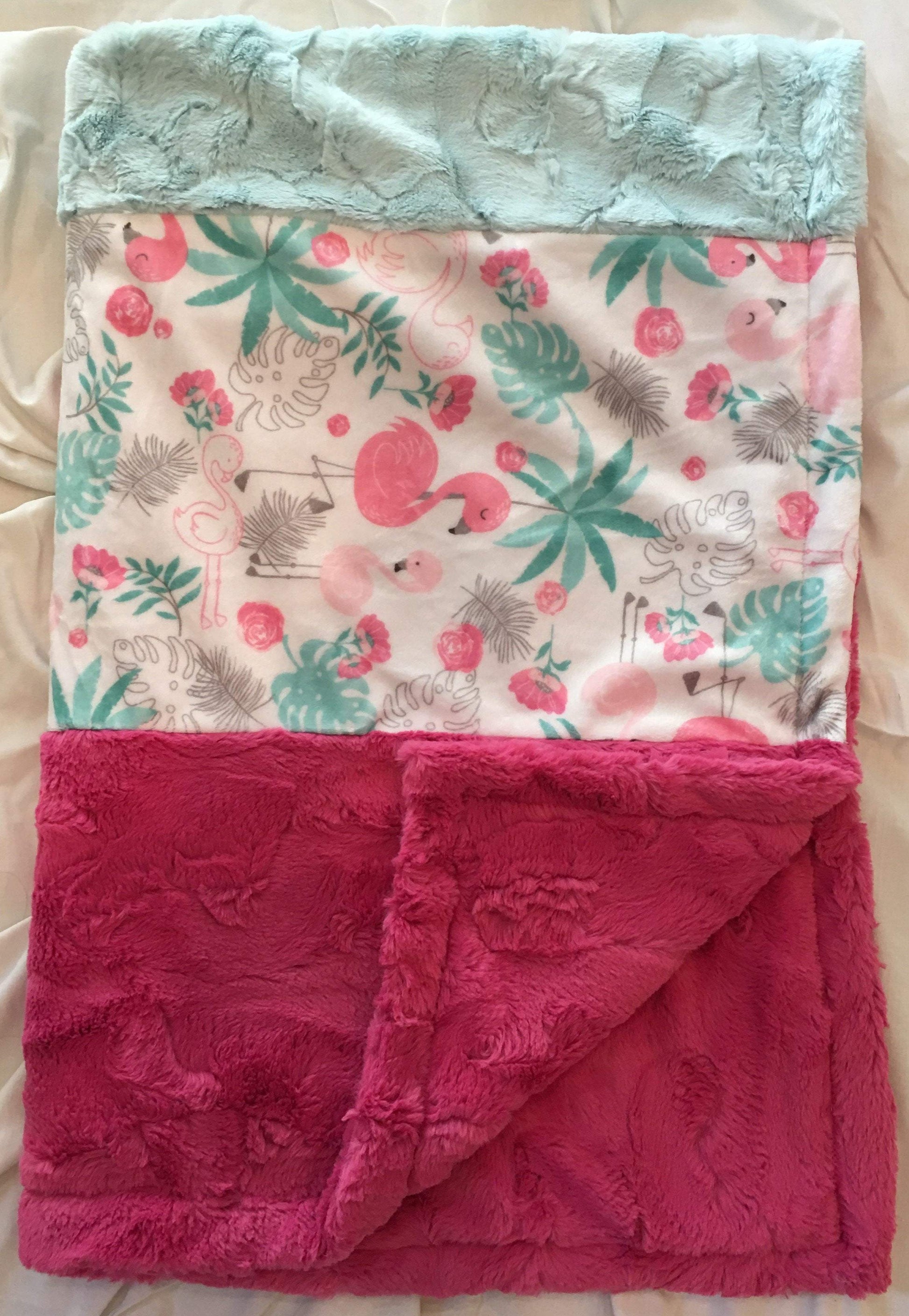 Cuddle Flamingo Strip on Luxe Cuddle Carnation Hide