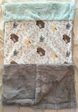 Load image into Gallery viewer, Friendly Forest and Sea Glass Hide Strip on Luxe Cuddle Silver Hide
