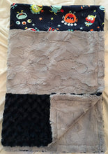 Load image into Gallery viewer, You Scared Me in Navy with Silver Hide and Navy Rosette Strip on Silver Hide