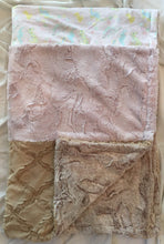 Load image into Gallery viewer, Dinostars, Luxe Cuddle Lattice In Sand, and Rosewater Hide Strip on Luxe Cuddle Heather Quartz Hide