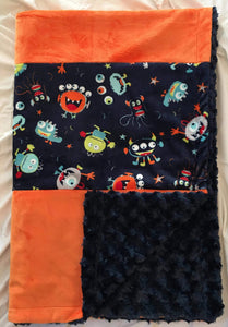 You Scared Me in Navy Strip on Luxe Cuddle Rose in Navy