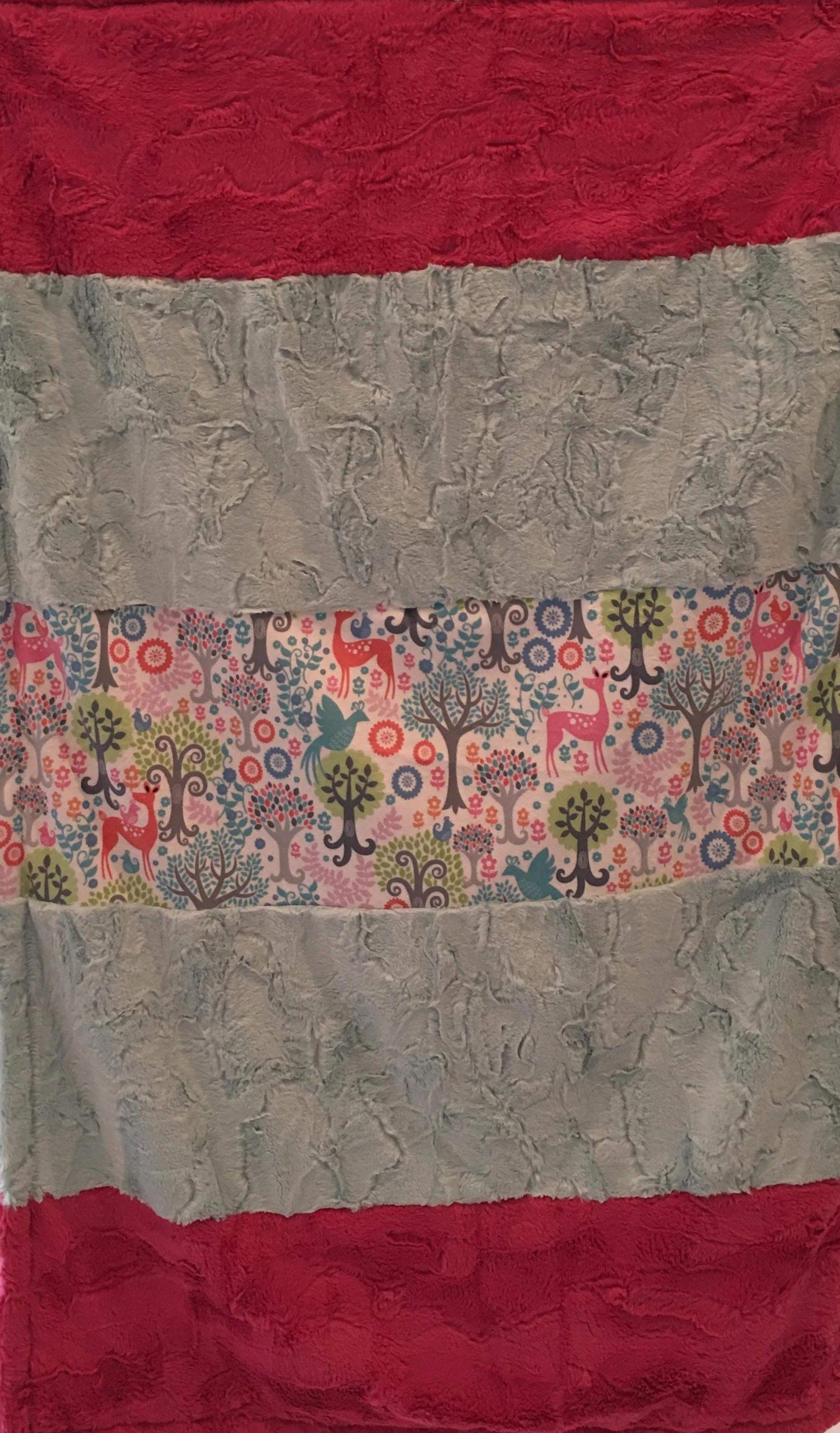 Fantasy Woods Strip on Luxe Cuddle Carnation Hide