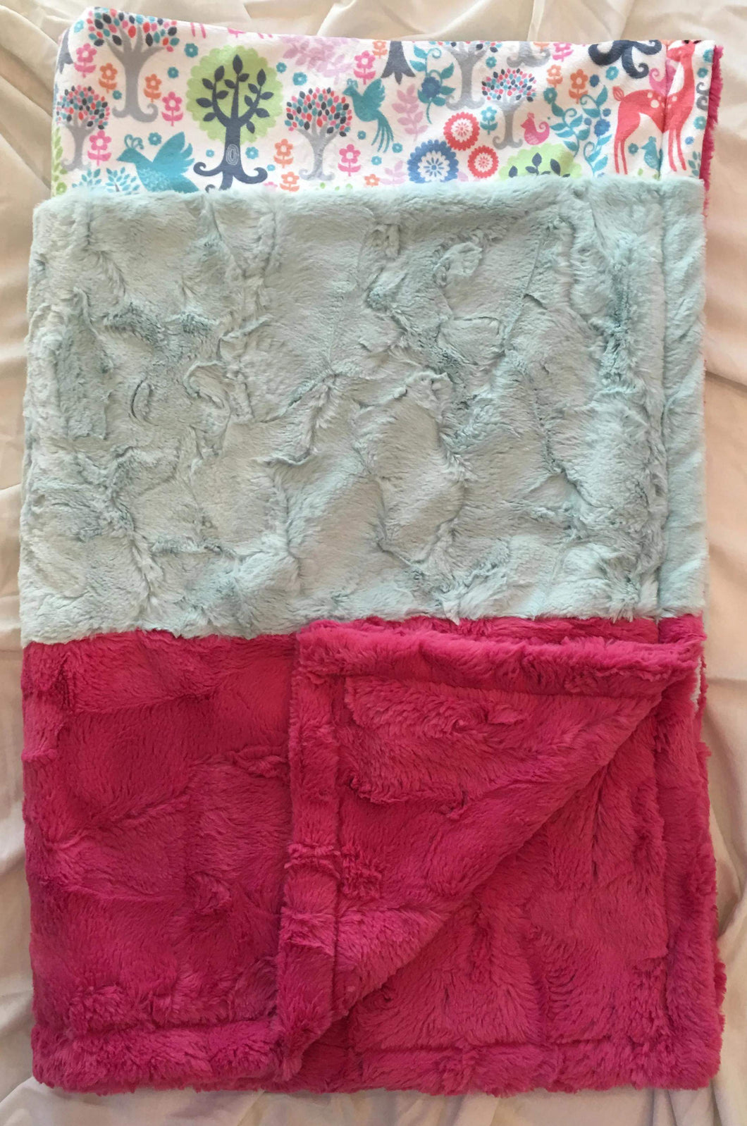 Fantasy Woods Strip on Luxe Cuddle Carnation Hide