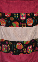 Load image into Gallery viewer, Heavenly Plush Minky Fleece Owl Strip with White Ziggy on Luxe Cuddle Caviar Hide