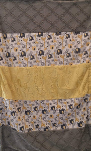 Jungle Dreams in Yellow Strip on Luxe Cuddle Lattice in Silver