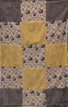 Load image into Gallery viewer, Jungle Dreams in Yellow Patchwork on Luxe Cuddle Silver Hide
