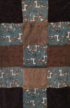 Load image into Gallery viewer, Patchwork Style Blanket: Machu Picchu Out N About Patchwork on Luxe Cuddle Marble Chocolate