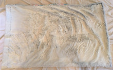 Load image into Gallery viewer, Maui Trimmed Fantasy Woods Pillow Case with Luxe Cuddle Frost in Navy Back