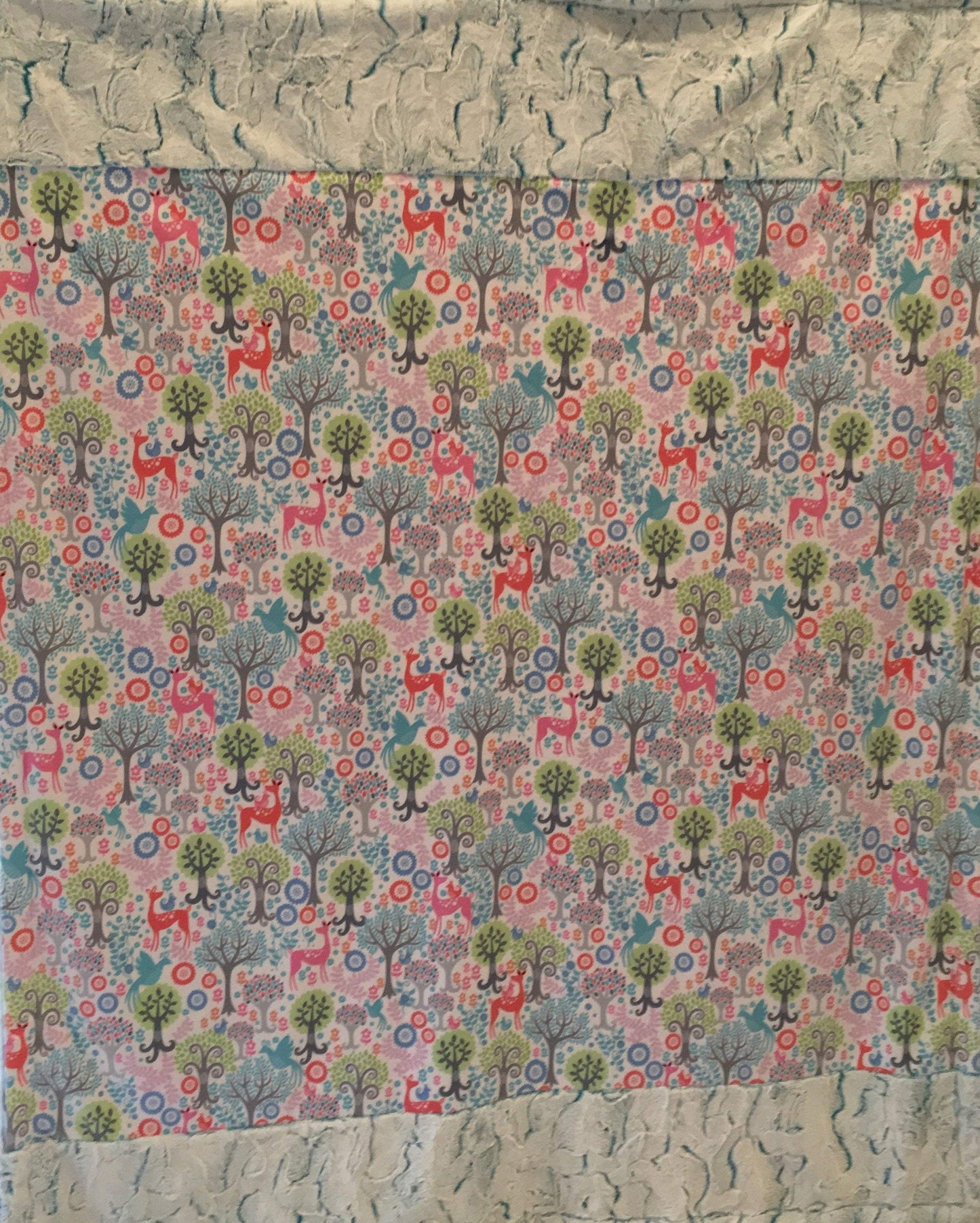 Fantasy Woods Trimmed with Luxe Cuddle Frosted Hide in Maui and Luxe Cuddle Frost Royal Back