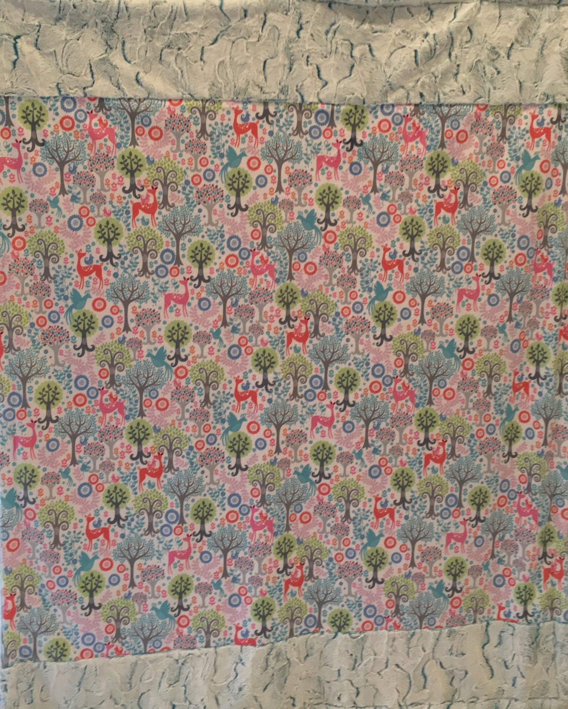 Fantasy Woods Trimmed with Luxe Cuddle Frosted Hide in Maui and Luxe Cuddle Frost Royal Back