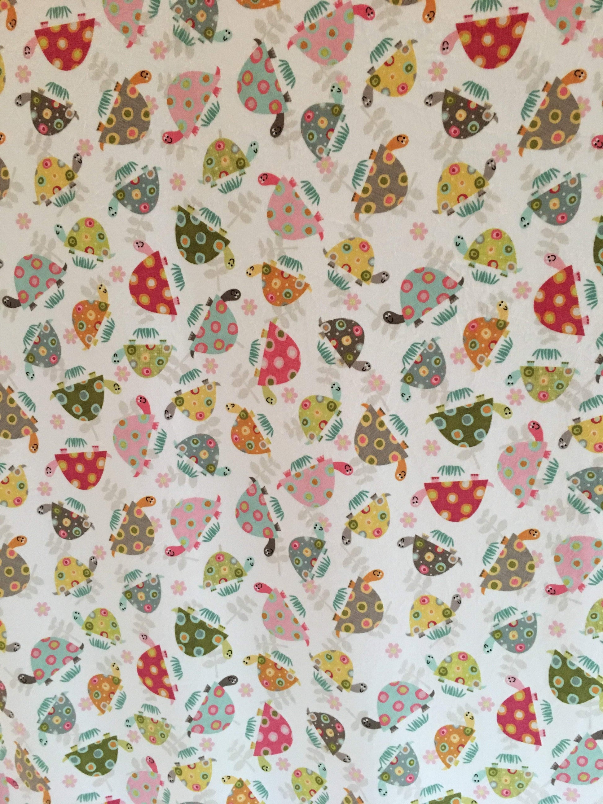 Mandarin and Lime Hide Strips on Happy Turtles in White